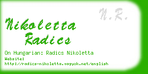 nikoletta radics business card